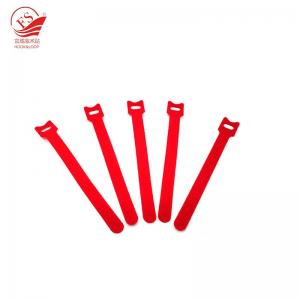 Best Price 12*200 mm Red Color 50pcs/ Set Self-Adhesive Polyester T Shape Hook & Loop Cable Tie Strap