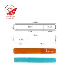 Custom logo printing colorful wire binding magic tape hook loop cable ties