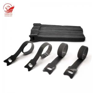 Factory Price 12*200 mm Gray Color Polyester T Shape Hook & Loop Cable Tie Strap 50pcs/ Set