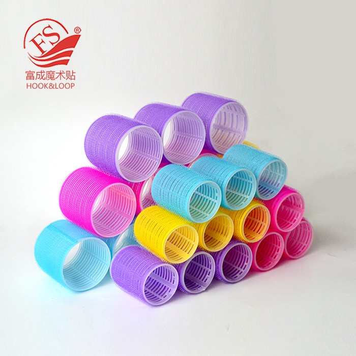 Jumbo Oem Colorful Multi-Sizes Manufactures Curlers Diy Sticks Self Adhesive Easy Nylon Magic Sticks Grip W/ Pins Hair Rollers Set