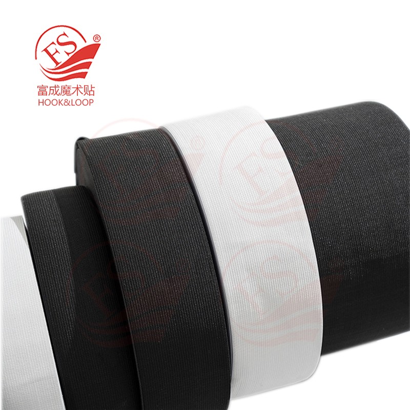 1 Inch Color Wide Stripe Home Textiles Polyester Cotton Fold Over Knitted Elastic Band