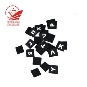 Custom Black adhesive hook and loop letters punching for school uniforms kids English learning